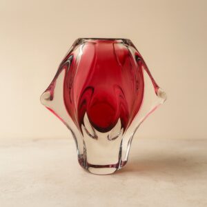 Cranberry Sommerso Glass Vase